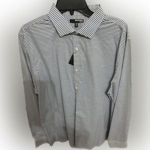 NEW WITH TaGS!!!! MEN’S XL MURANO SHIRT. DENIM AND WITHE STRIPE.
